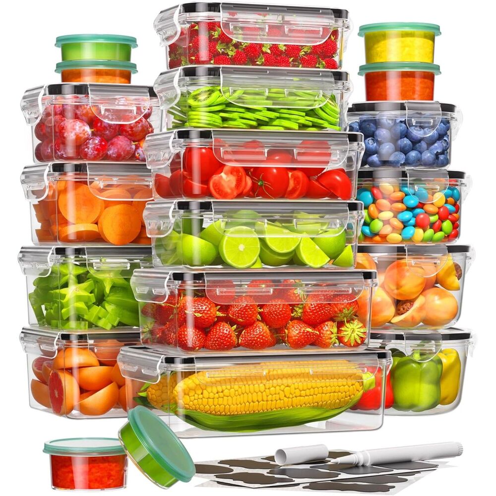 40 Piece Food Storage Containers with Lids BPA-Free Plastic Food Containers